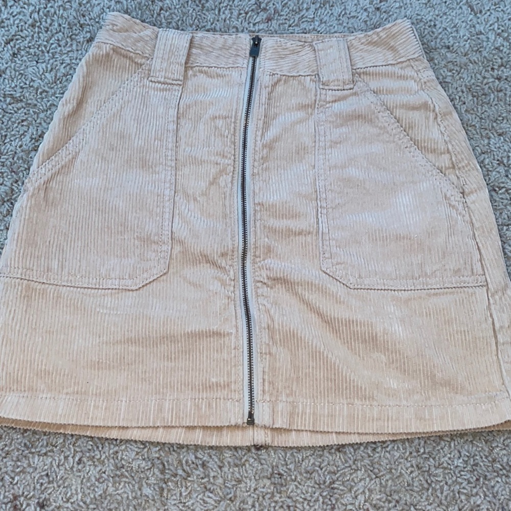 tan hollister corduroy skirt